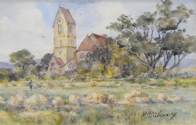 Lot 313 - J Ulric Walmsley, Country church.