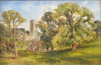 Lot 357 - Bernard Evans, Leafy June at Fountains Abbey