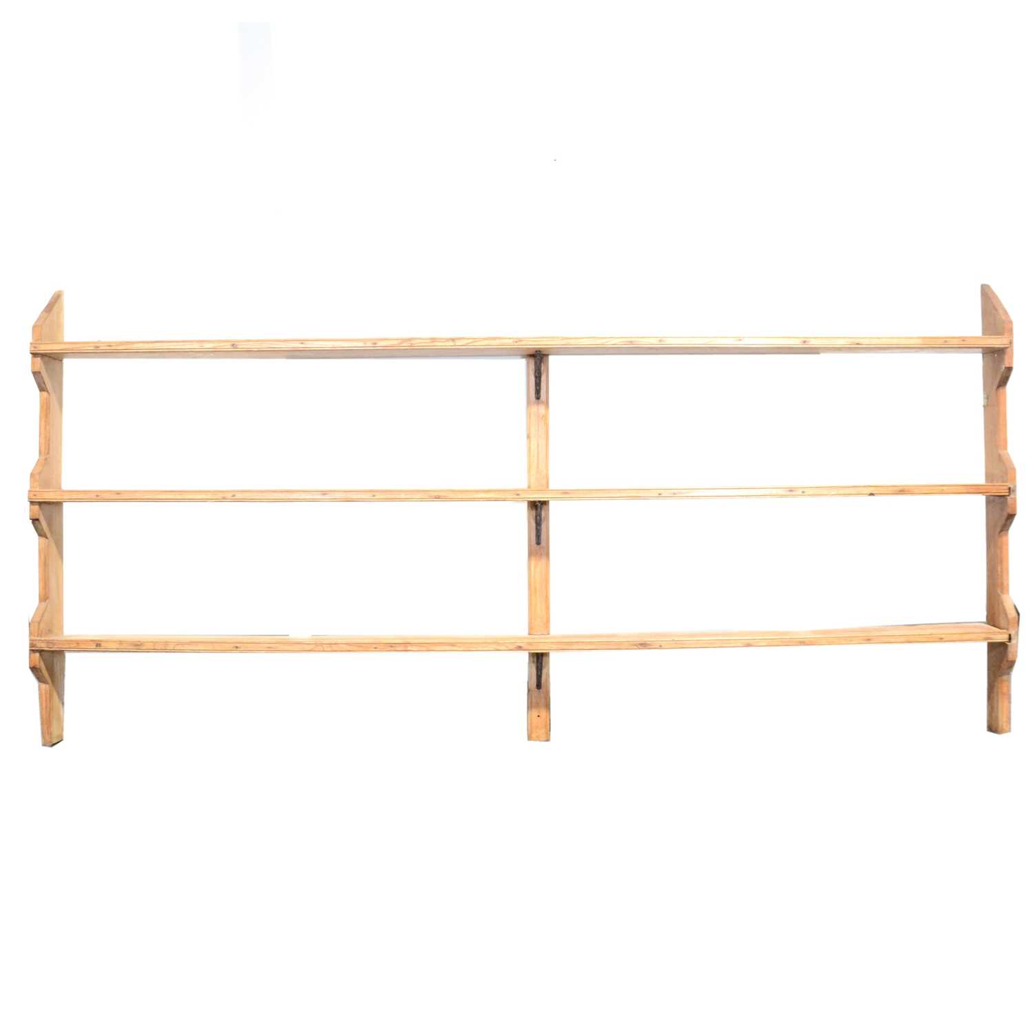 Lot 545 Set of pine open wall shelves