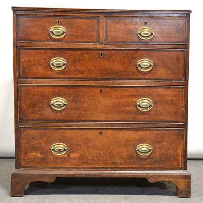 Lot 432 - Late Georgian oak chest of drawers