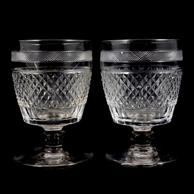 Lot 8 - A pair of cut glass rummers