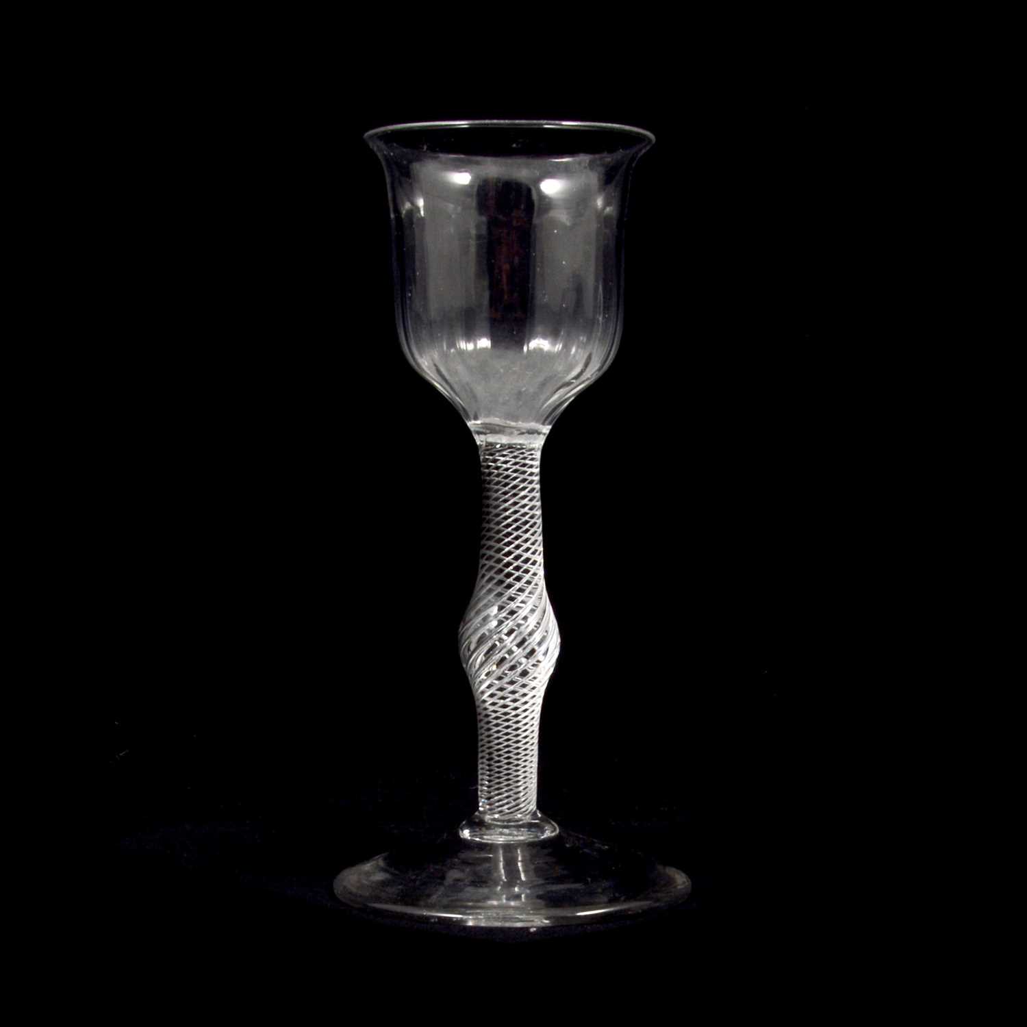Lot 637 - A wine glass, with multi-thread air-twist stem