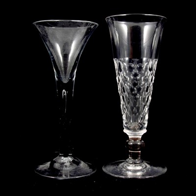 Lot 12 - An ale flute, and a trumpet-shaped wine glass
