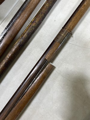 Lot 135 - Two Middle Eastern rifles and a iron-tipped spear