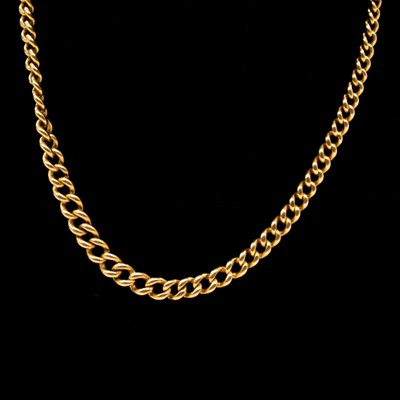 Lot 272 - An 18 carat yellow gold single Albert watch chain.