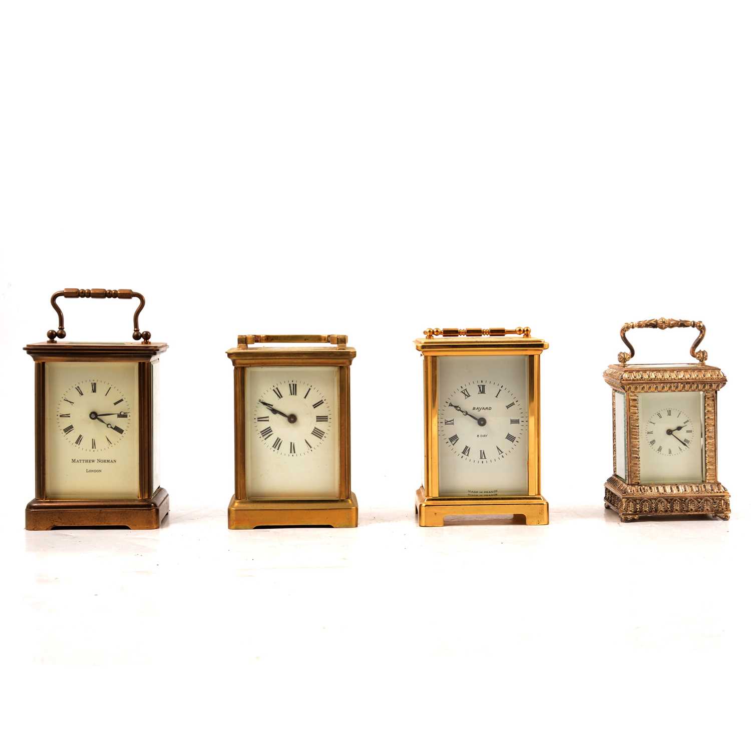 Lot 93 - Four carriage clocks,