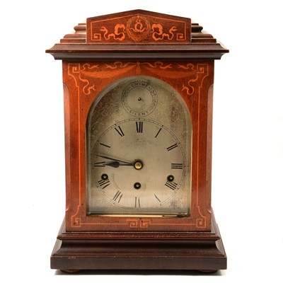 Lot 280 - Edwardian inlaid mahogany bracket clock