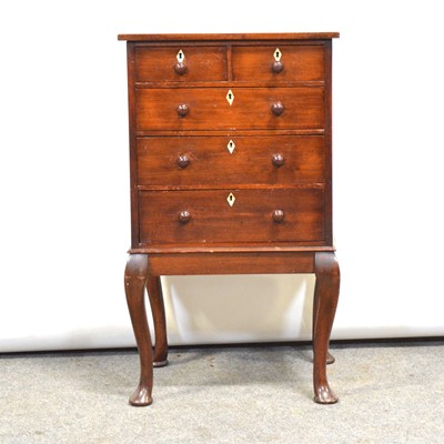 Lot 445 - Victorian mahogany apprentice chest on stand