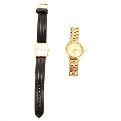Lot 327 - Jaegar-LeCoultre - a gentleman's 9 carat yellow gold automatic wristwatch, and a Rotary wristwatch.