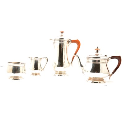 Lot 247 - Silver four pieces teaset