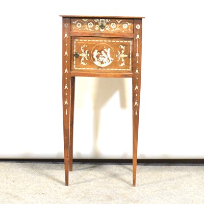 Lot 417 - Continental and bone inlaid pedestal cupboard