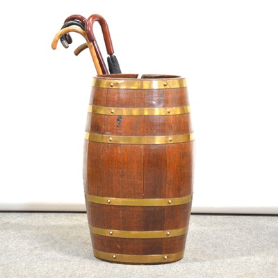 Lot 429 - Coopered oak barrel stick stand