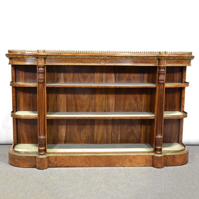 Lot 423 - Victorian burr walnut credenza bookcase