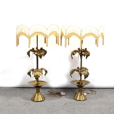 Lot 424 - Pair of copper table lamps in the Arts & Crafts style