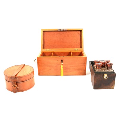 Lot 171 - George II caddy box, French bottle set and a collar box