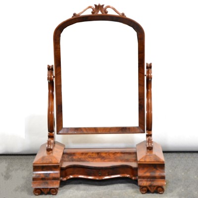 Lot 492 - Early Victorian mahogany dressing table mirror