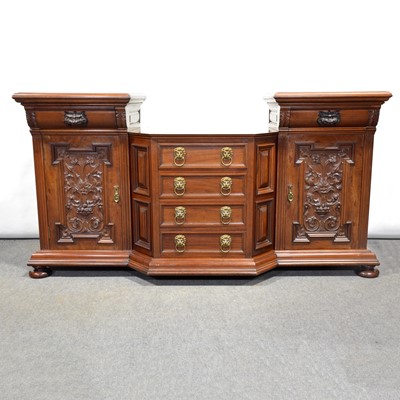 Lot 356 - Victorian walnut breakfront sideboard