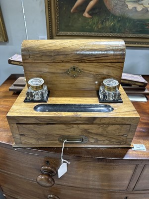 Lot 87 - Victorian walnut correspondence box