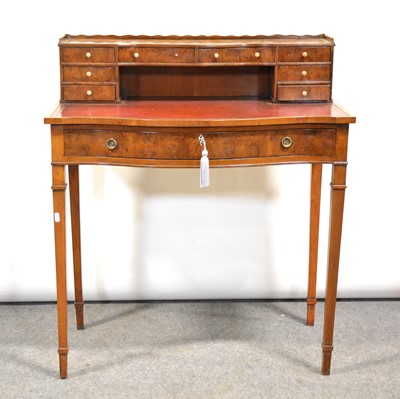 Lot 505 - Reproduction walnut and burr walnut bonheur-du-jour