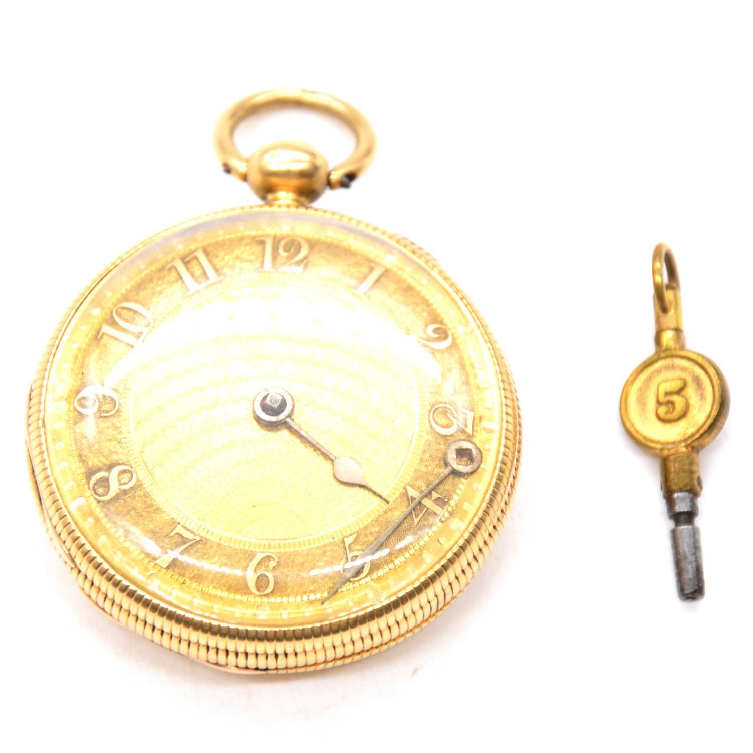 A George III 18 carat gold open face pocket watch.