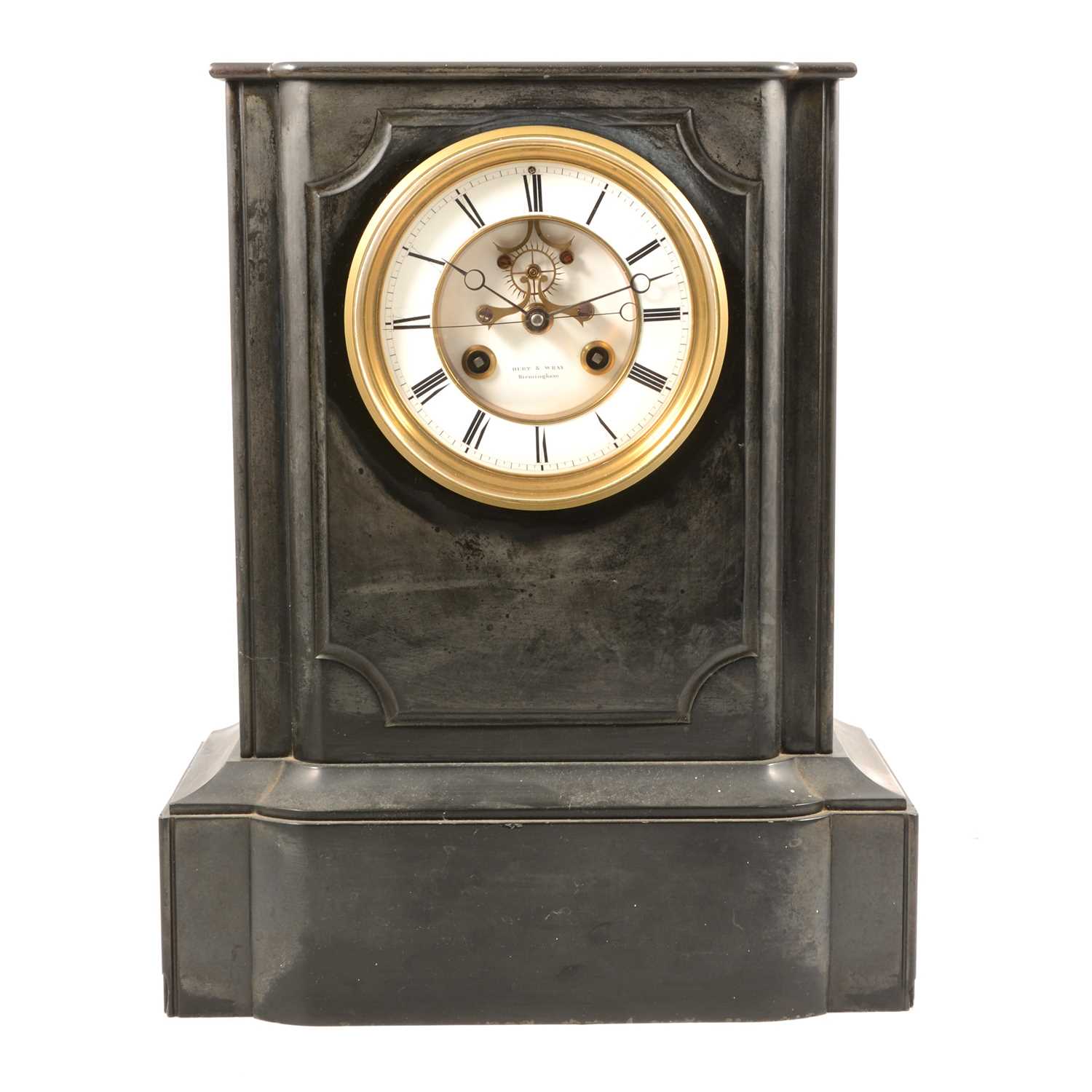 Lot 422 - Black Marble Mantel Clock,