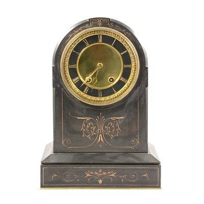 Lot 277 - French black marble mantel clock