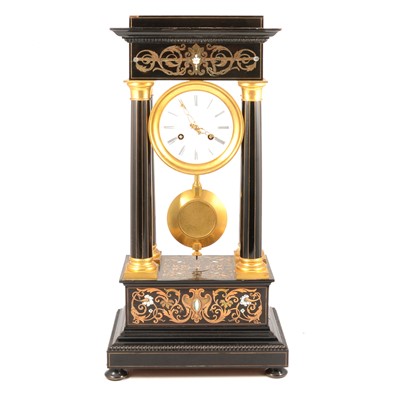 Lot 419 - French portico clock