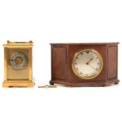 Lot 159 - French carriage clock and a mahogany mantel clock