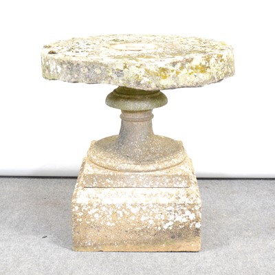 Lot 467 - Stone garden pedestal with a mill stone top