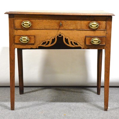 Lot 388 - George III oak lowboy