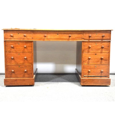 Lot 405 - Victorian mahogany twin pedestal desk