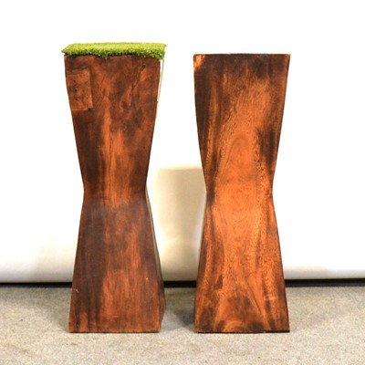 Lot 411 - Pair of modern hardwood pedestals