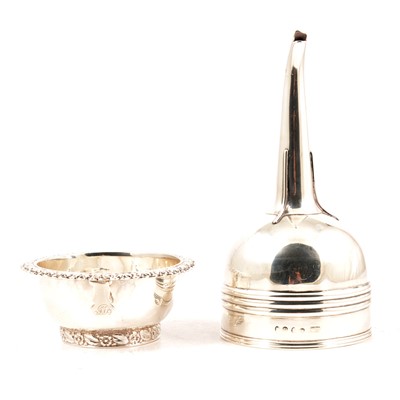 Lot 237 - George III silver wine funnel