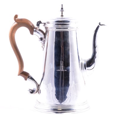 Lot 34 - George II silver coffee pot