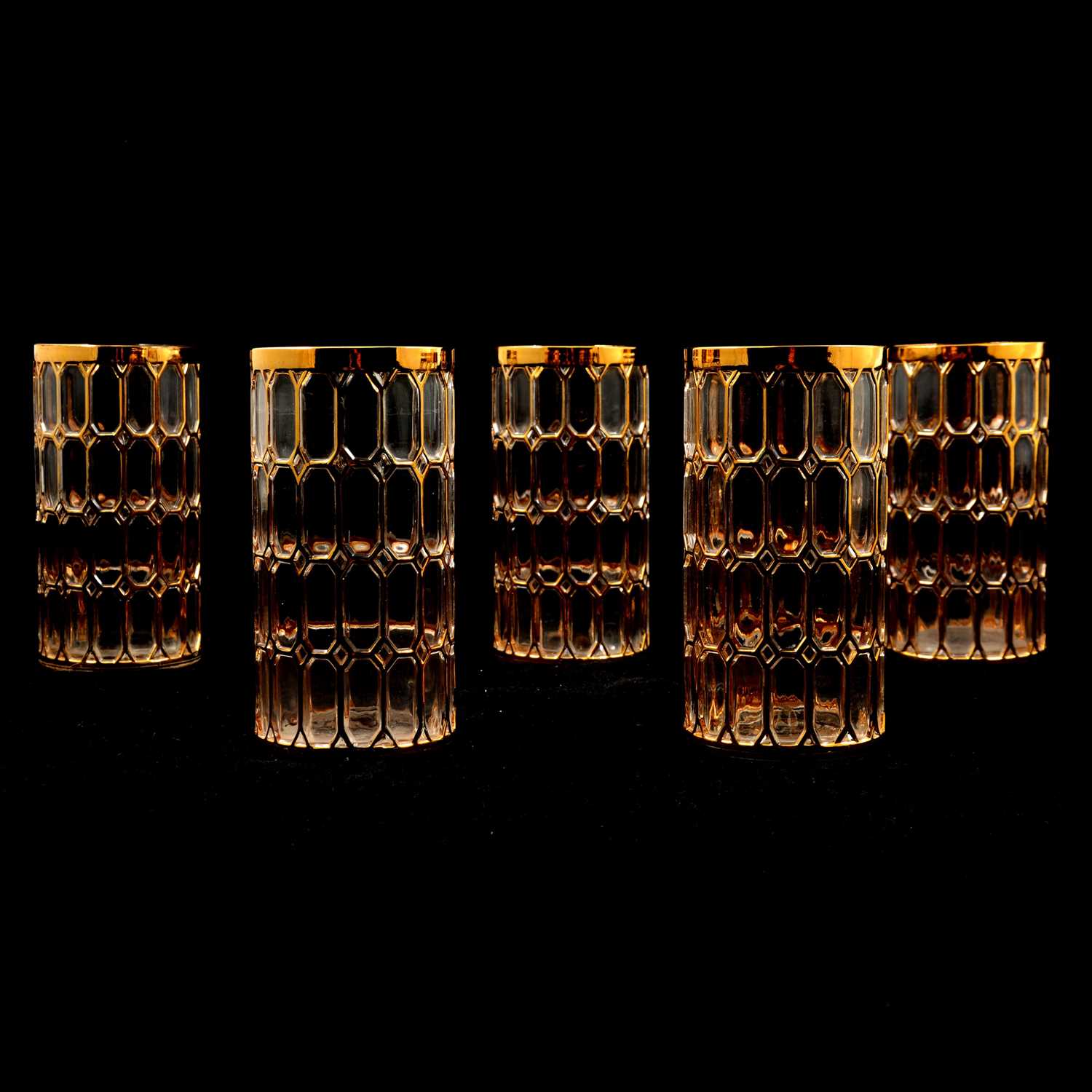 Lot 49 - Set of five ALIG Imperial Glass Company highball glasses