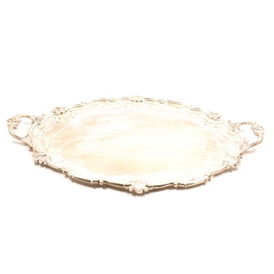 Lot 212 - Large oval silver tray