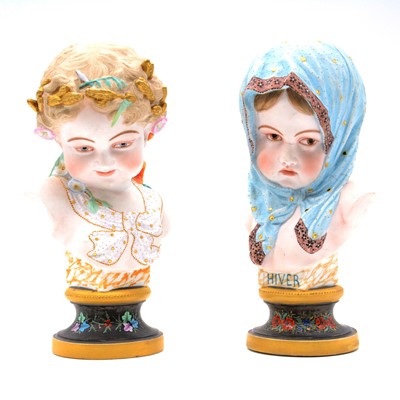 Lot 10 - Pair of French porcelain bust