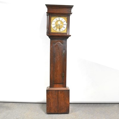 Lot 415 - Oak longcase clock