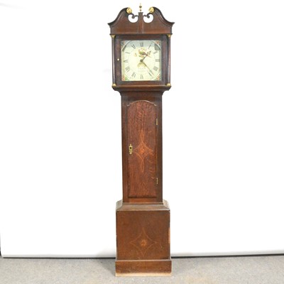 Lot 344A - Inlaid oak longcase clock