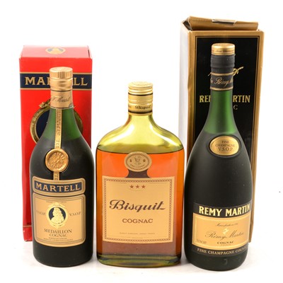 Lot 226 - Three bottles of assorted Champagne Cognac