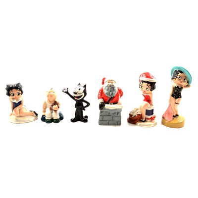 Lot 38 - Fourteen Wade Pottery figurines - Betty Boop, Cops and Robbers, etc