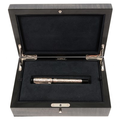 Lot 370 - Parker - a Duofold Silver Fountain Pen.