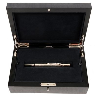 Lot 371 - Parker - a Duofold Silver Ballpoint Pen.