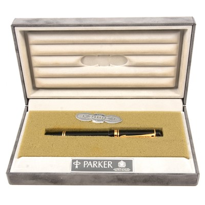 Lot 374 - Parker - a Duofold Black Fountain Pen.