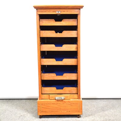 Lot 429 - Edwardian satinwood filing cabinet