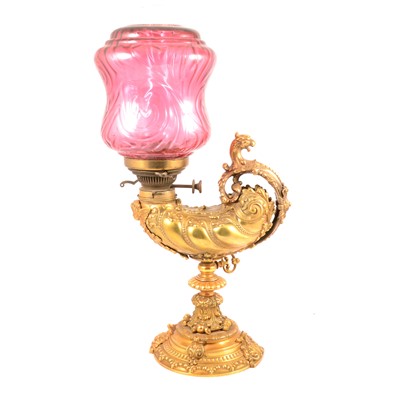 Lot 86 - French gilt metal table lamp