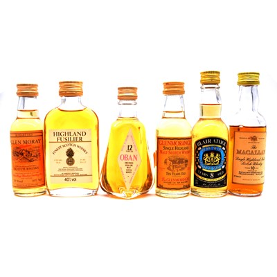 Lot 132 - Collection of whisky miniatures, including a Macallan 10year old