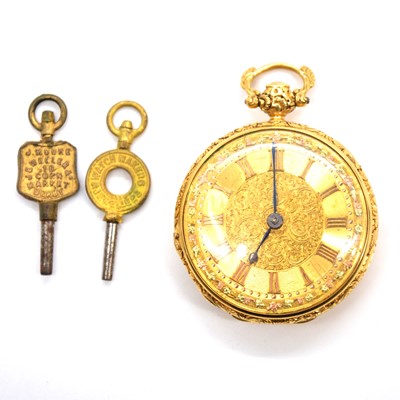 Lot 289 - A small 18 carat gold open face pocket watch.