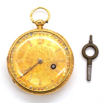 Lot 293 - A small 18 carat gold open face pocket watch.