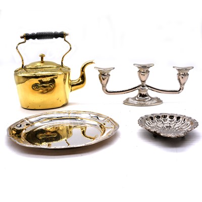 Lot 170 - Small collection silver plated wares, brass, etc.